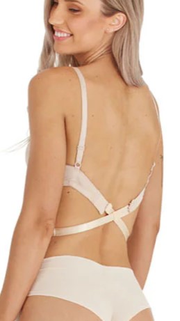 Go Lo Low Back Bra Converter in Nude - Seamless Strapless Bra Adapter for Backless Dresses & Formal Wear