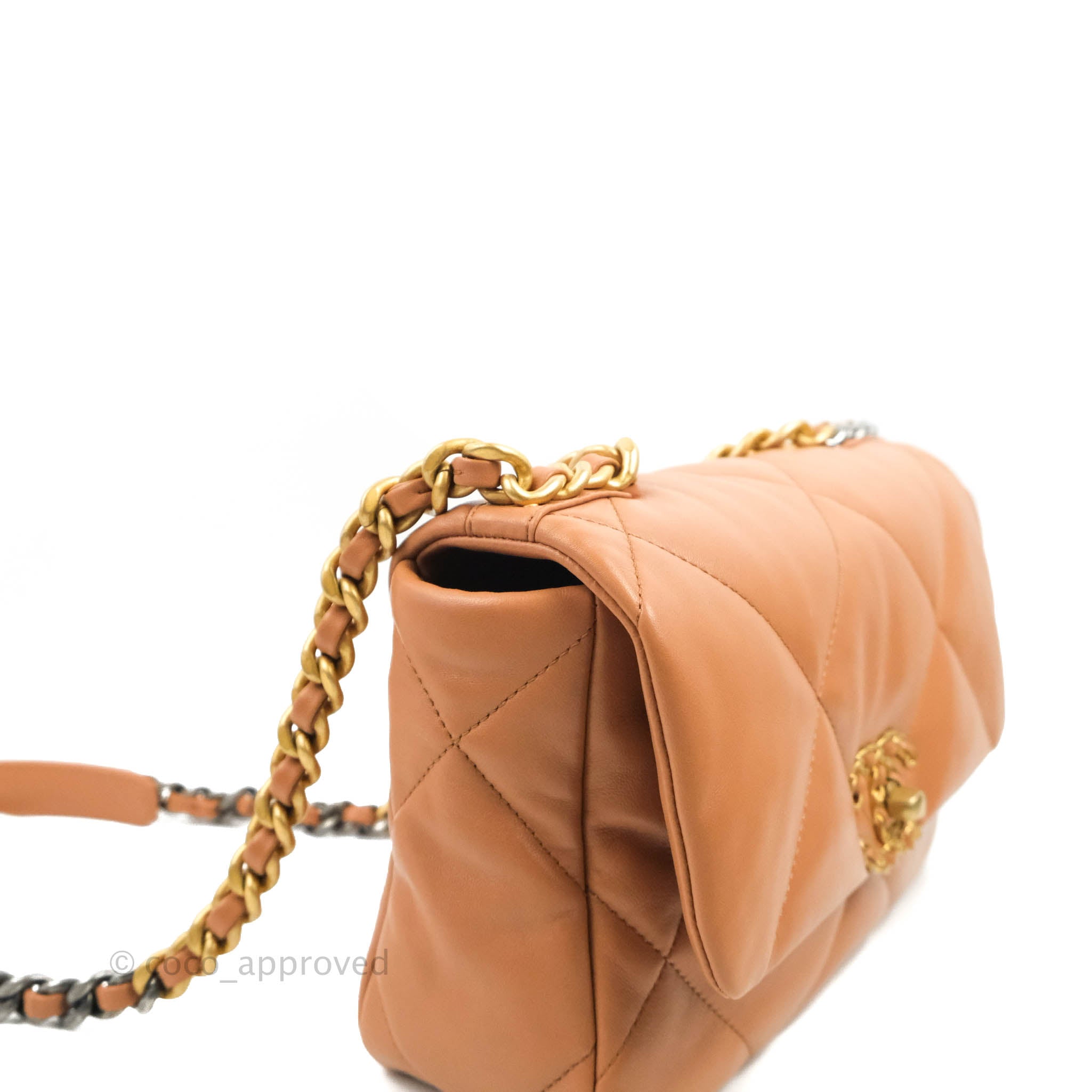 Chanel 19 Small Handbag in Caramel Dark Beige with Mixed Hardware | 21K Collection | Perfect for Everyday Luxury & Evening Events