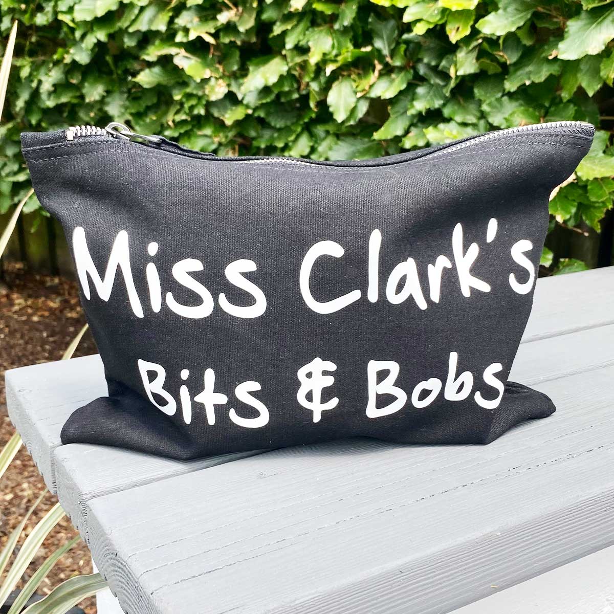 Stylish Teacher Accessory Bag - Black or Natural Canvas - Perfect for Classroom Organization, School Supplies & Teacher Gifts