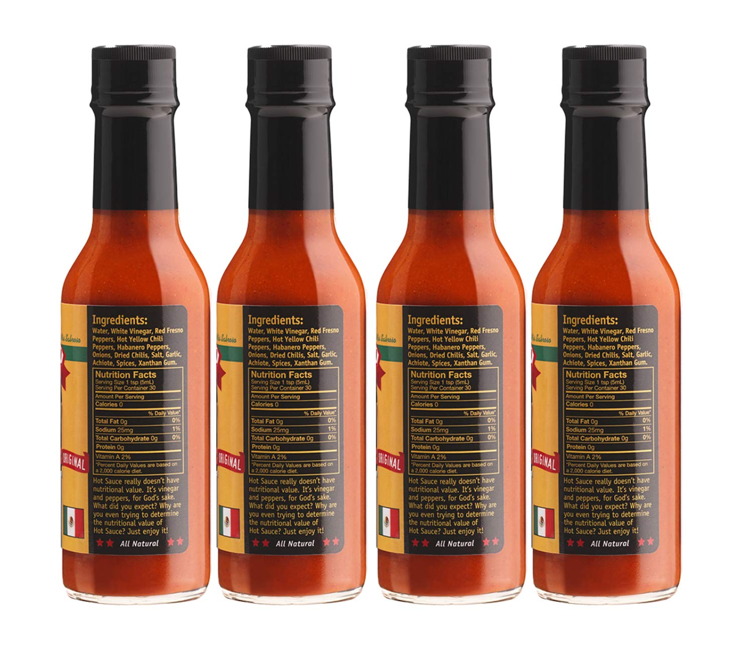 Gringo Bandito Original Red Hot Sauce - 5 Oz (Pack of 4) | Spicy Mexican Style Hot Sauce for Tacos, Burgers & Wings | Perfect for Cooking, Grilling & Gifting