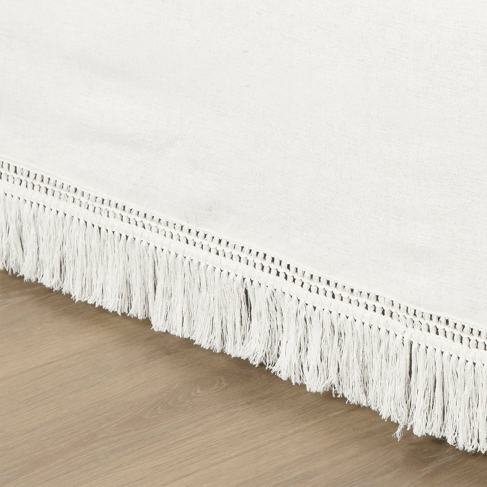Boho Fringe 15 Inch Tailored Drop Easy Fit Bed Skirt - Stylish & Comfortable Bedroom Decor for Boho Chic, Farmhouse & Modern Homes