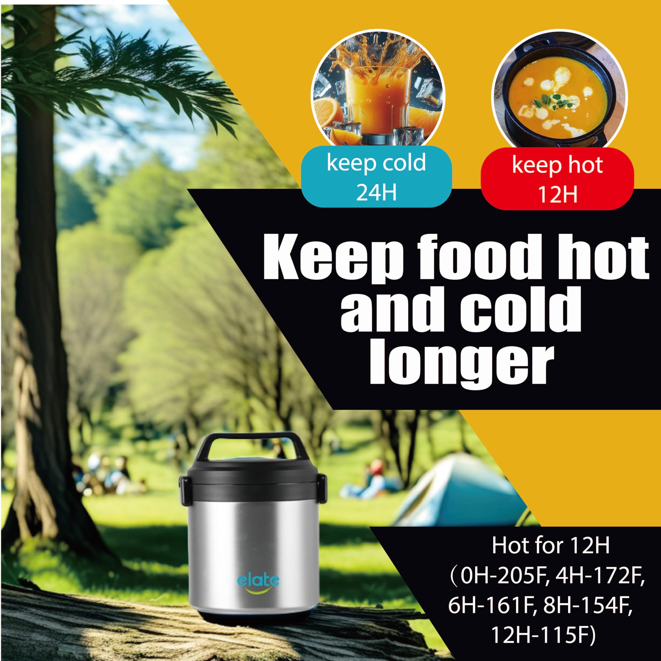 64oz Vacuum-Insulated Stainless Steel Food Thermos | Wide-Mouth Hot Food Container for Lunch, Camping & Travel | Leak-Proof Thermal Jar for Soup, Stew & Meals | Perfect for Office, Hiking & Picnics