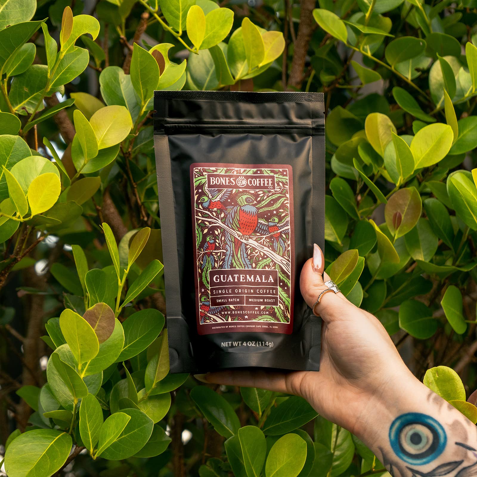 Bones Coffee Company World Tour Sample Pack Gift Set - Medium Roast Whole Bean Coffee, Low Acid Flavored Coffee Beans (4 oz, Pack of 5) | Perfect for Coffee Lovers, Office Gifts & Home Brewing