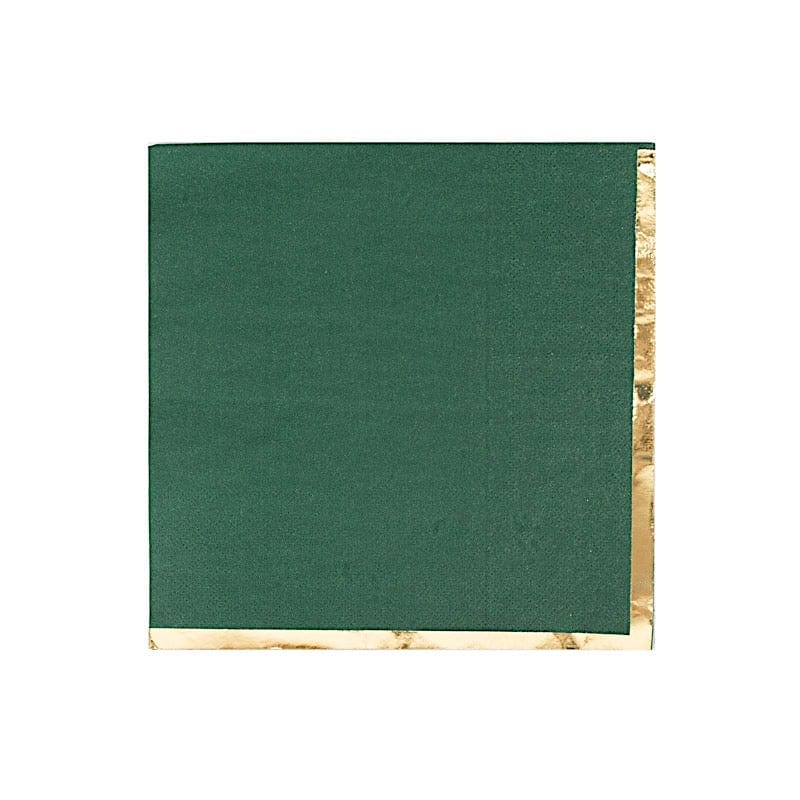 50 Pcs 2-Ply Premium Cocktail Napkins with Elegant Gold Rim - Perfect for Dinner Parties, Weddings & Special Events