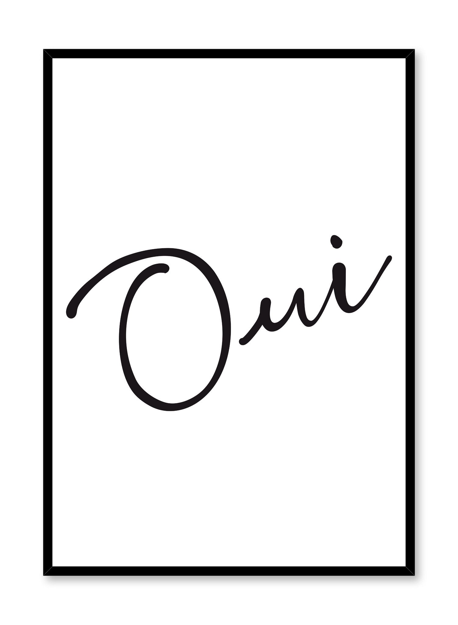Oui Poster - Vintage French-Inspired Wall Art for Home & Office Decor | Perfect for Living Room, Bedroom, or Gift Giving