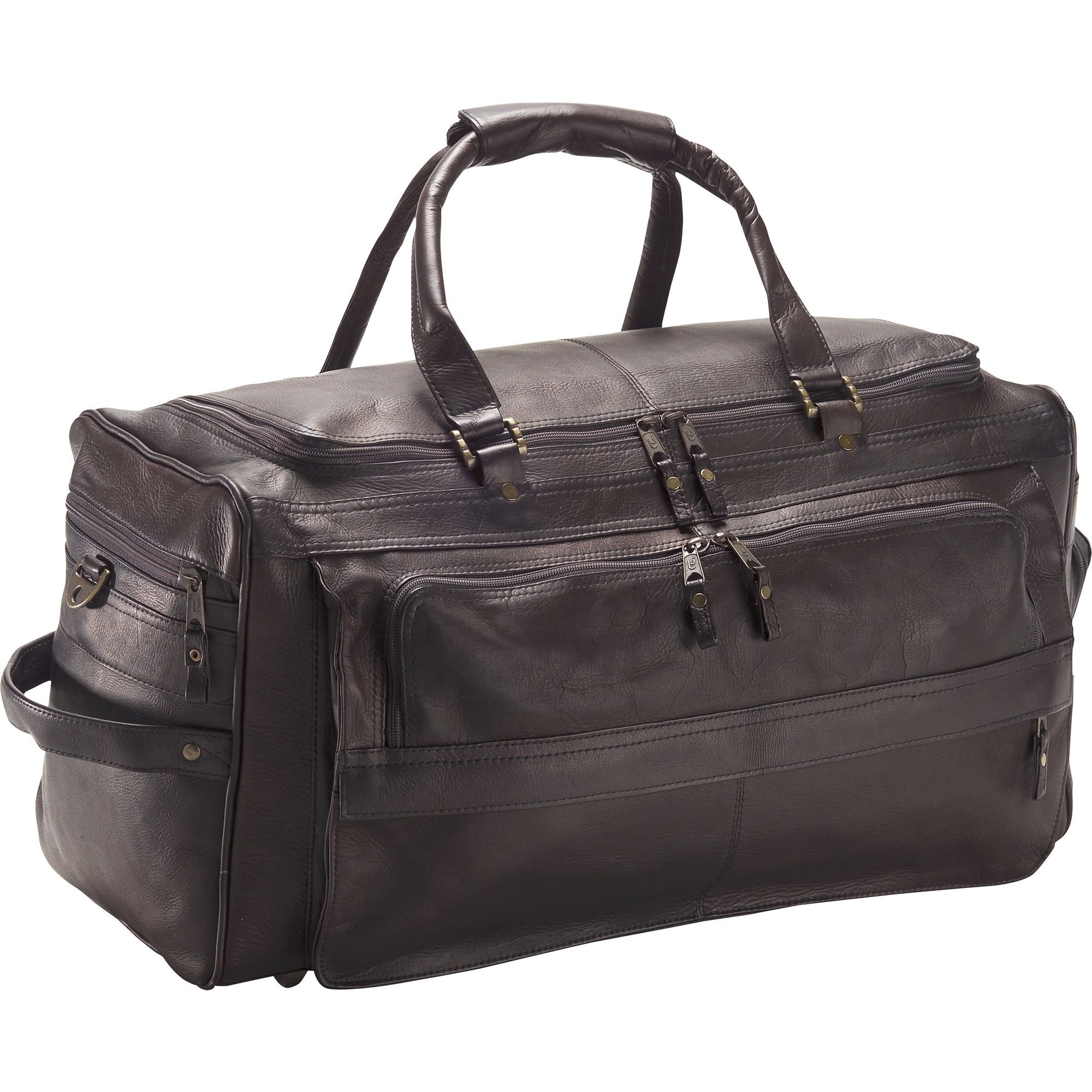 Premium Clava Vachetta Leather Duffel Bag - Multi Compartment Travel Bag for Men & Women - Perfect for Gym, Business Trips & Weekend Getaways