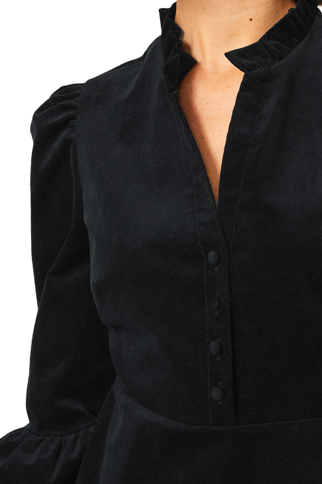 Percy Short Stretch Corduroy Dress for Women - Soft Comfortable Black Corduroy Mini Dress | Perfect for Casual Wear, Date Night & Fall Fashion
