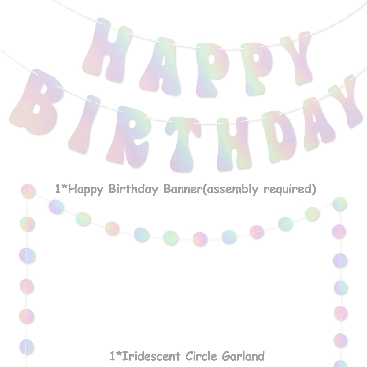 Retro 60s 70s Disco Birthday Party Decorations Set - Iridescent Groovy Boogie Theme for Happy Birthday Celebrations | Perfect for Themed Parties, Dance Events & Nostalgic Decor