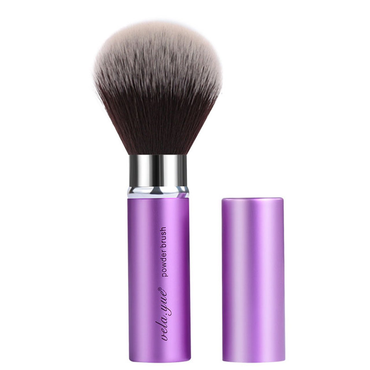 Vela.Yue Retractable Kabuki Brush - Round Powder Makeup Brush for Foundation, Blush & Contouring - Perfect for Travel & On-the-Go Touch Ups