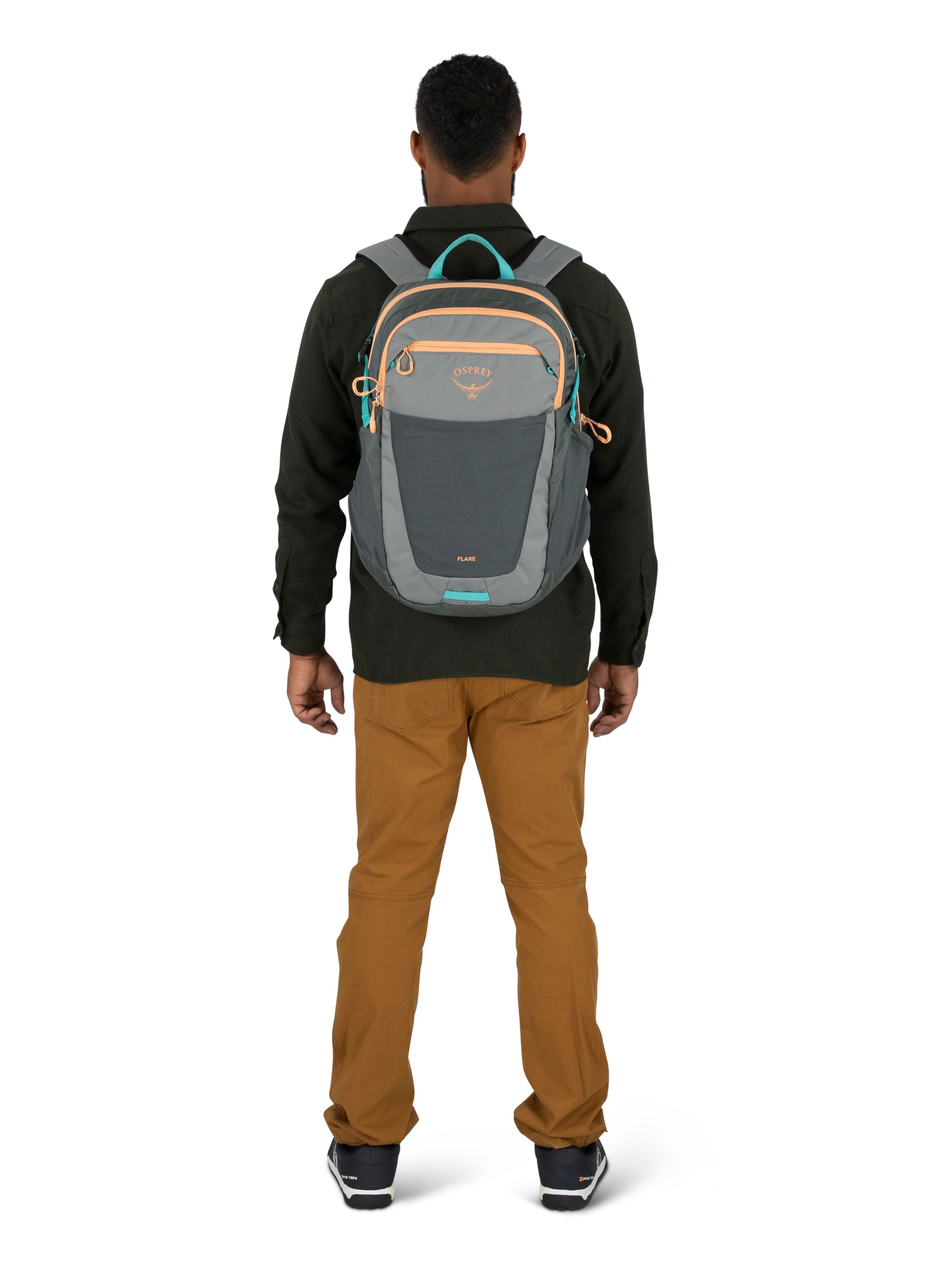 Osprey Flare 27 Backpack - Medium Grey/Coal Grey - Lightweight Hiking Daypack for Travel, Commuting & Outdoor Adventures