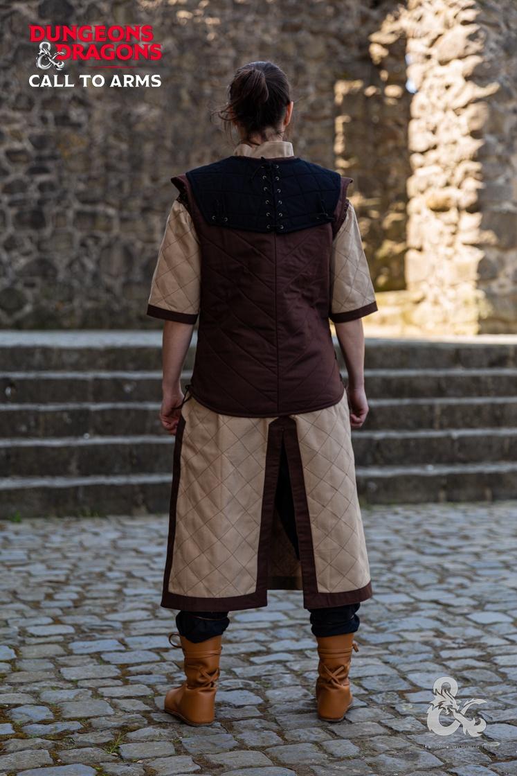 Dungeons & Dragons Fighter Costume Set - Medieval Hemp & Brown LARP Outfit for Cosplay, Renaissance Fairs & Fantasy Roleplaying