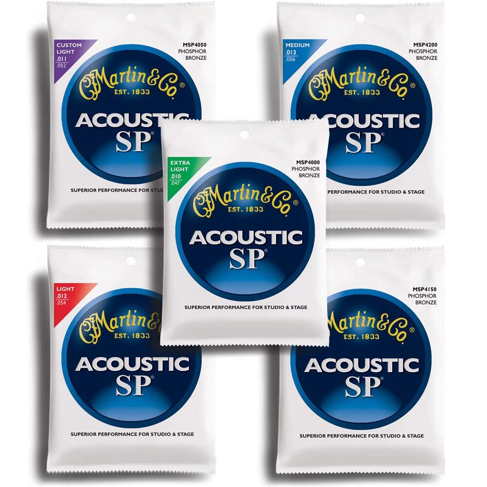 Martin MSP4150 Phosphor Bronze Acoustic Guitar Strings - Custom Light Gauge for Warm, Balanced Tone | Perfect for Folk, Country & Fingerstyle Playing