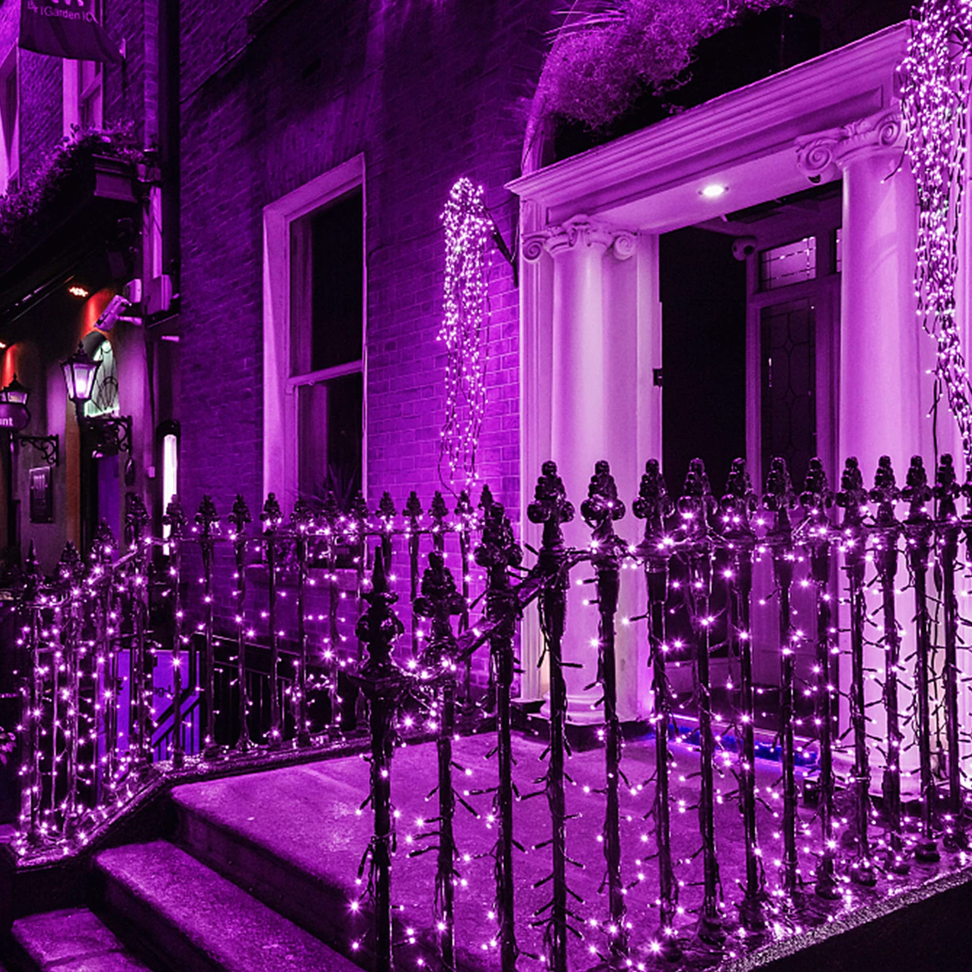 Twinkle Star 300 LED Halloween Fairy String Lights - 99 FT Outdoor Waterproof Plug-in Lights with 8 Lighting Modes | Christmas, Wedding, Party, Patio & Tree Decorations (Purple) | Perfect for Indoor/Outdoor Holiday Decor, Garden Lighting & Special Events