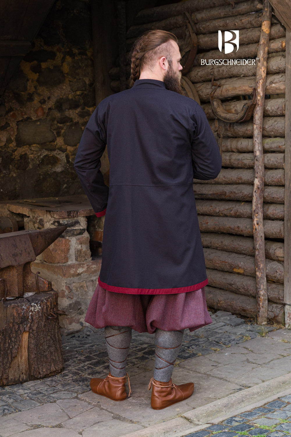 Premium Rus Coat Jakub in Black & Bordeaux - Stylish Winter Outerwear for Men & Women | Perfect for Cold Weather, Outdoor Adventures & Urban Fashion