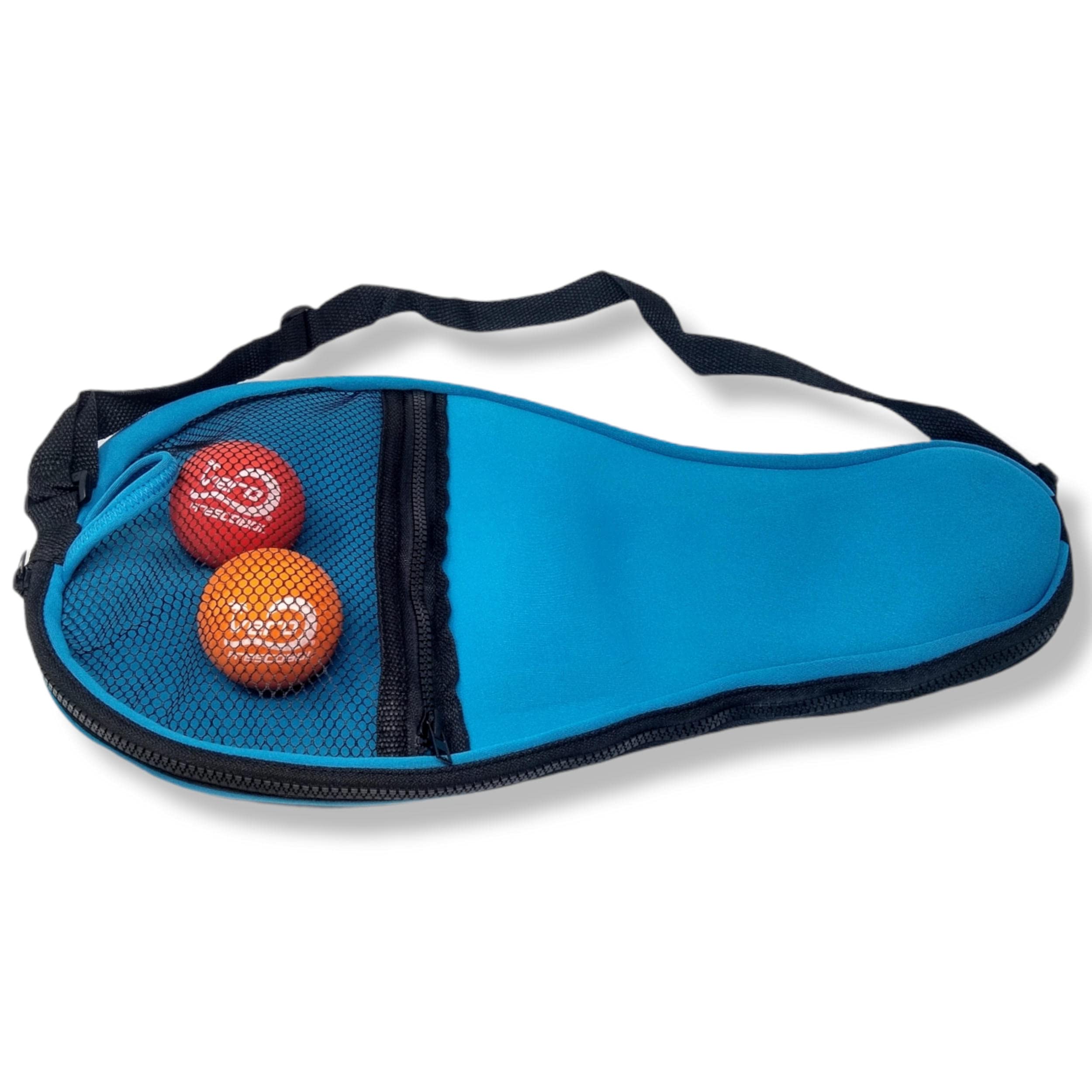 Premium Carbon Fiber Beach Paddleball Set - 2 Fescobol Paddles with High-Visibility Red Ball & Drawstring Carry Bag for Outdoor Sports, Beach Games & Family Fun