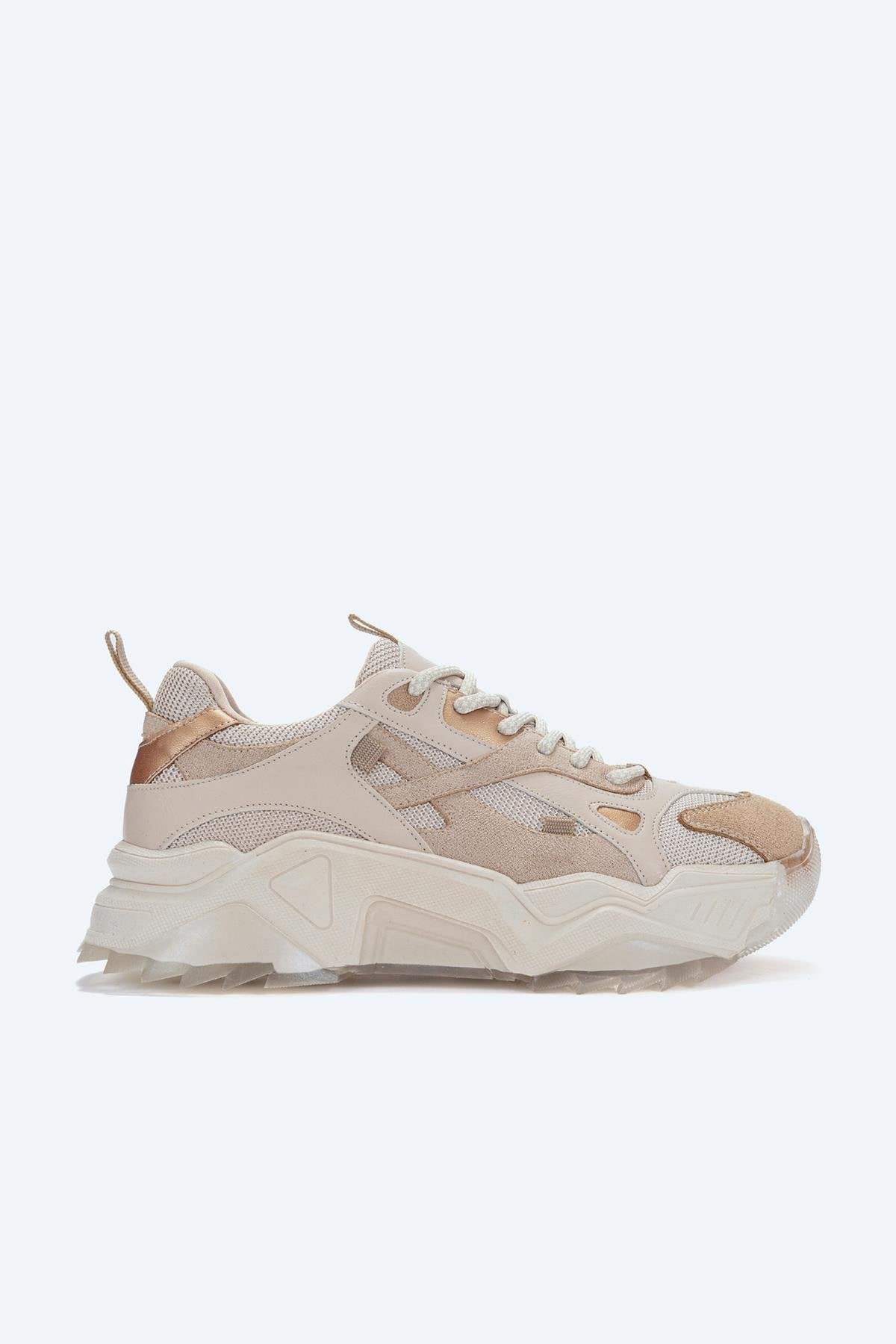 Loretta Beige Platform Sneakers for Women - Chunky Comfortable Fashion Sneakers for Casual Wear & Street Style