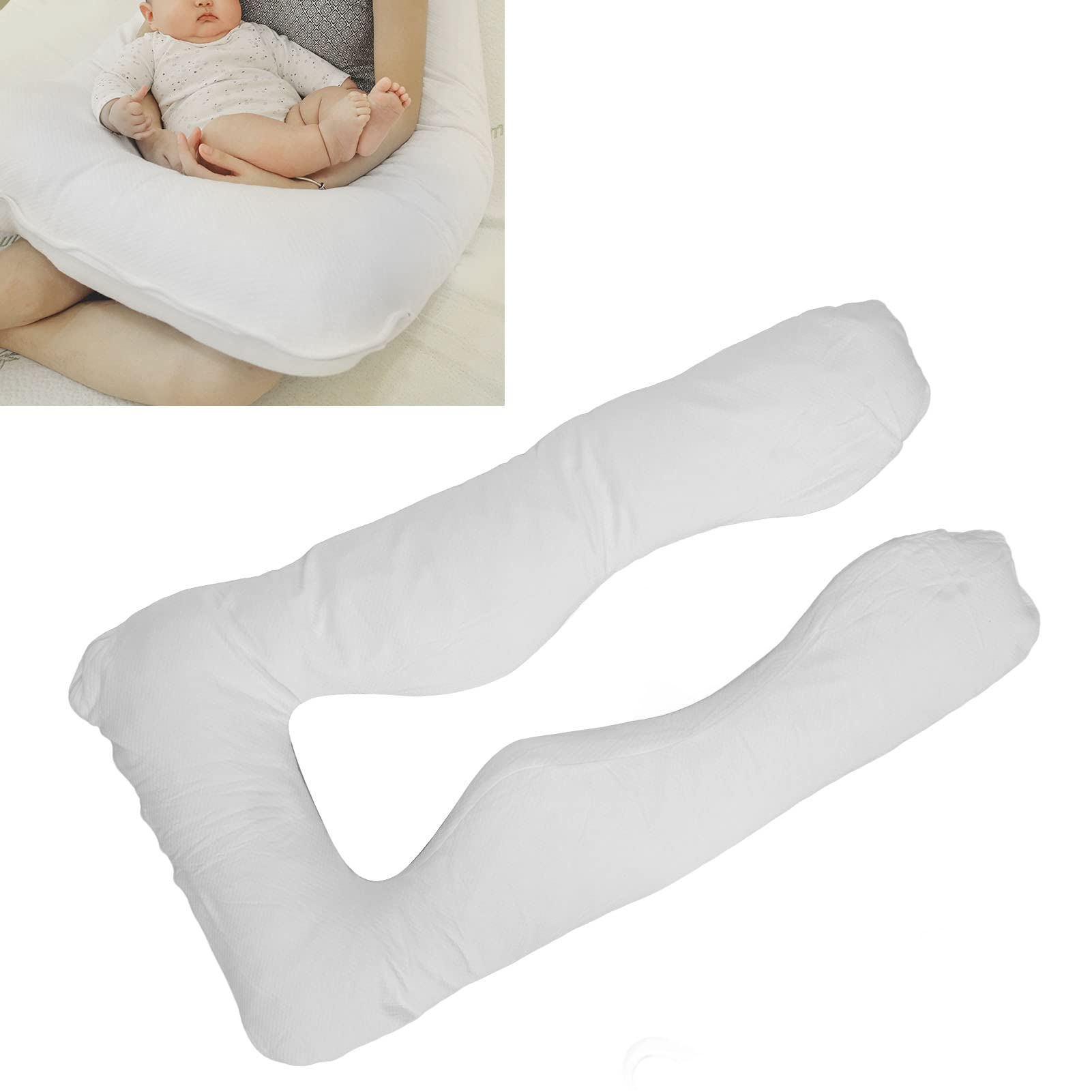 **Topyond U-Shaped Pregnancy Pillow for Maternity Support - 100% Cotton Body Pillow for Pregnant Women, Comfortable Sleeping Aid for Side Sleepers & Back Pain Relief - Perfect for Bed, Couch & Nursery**