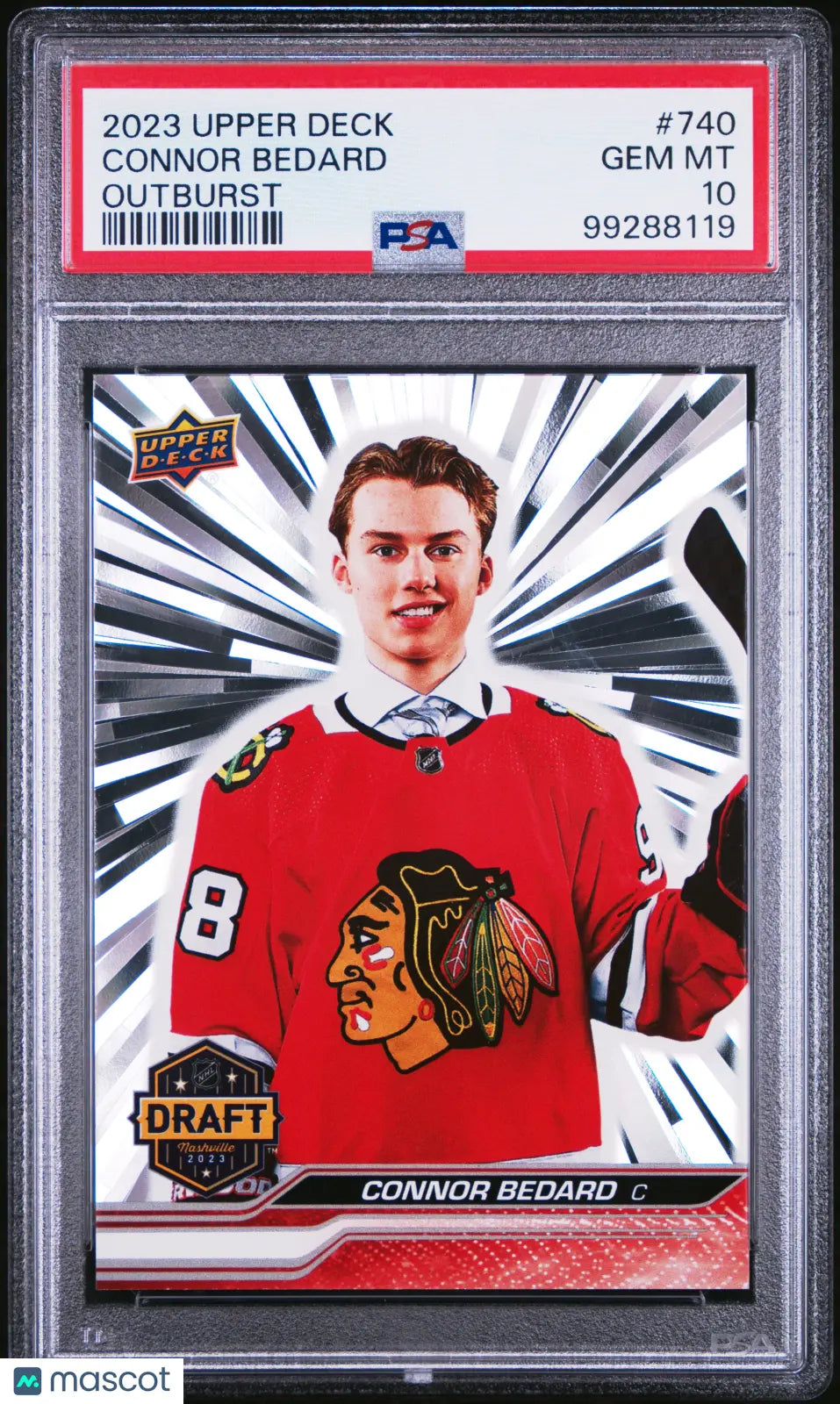 2023-24 Upper Deck Extended Series Connor Bedard Draft Outburst PSA 10 Graded Hockey Card - Perfect for Collectors, Investors & Sports Memorabilia Enthusiasts
