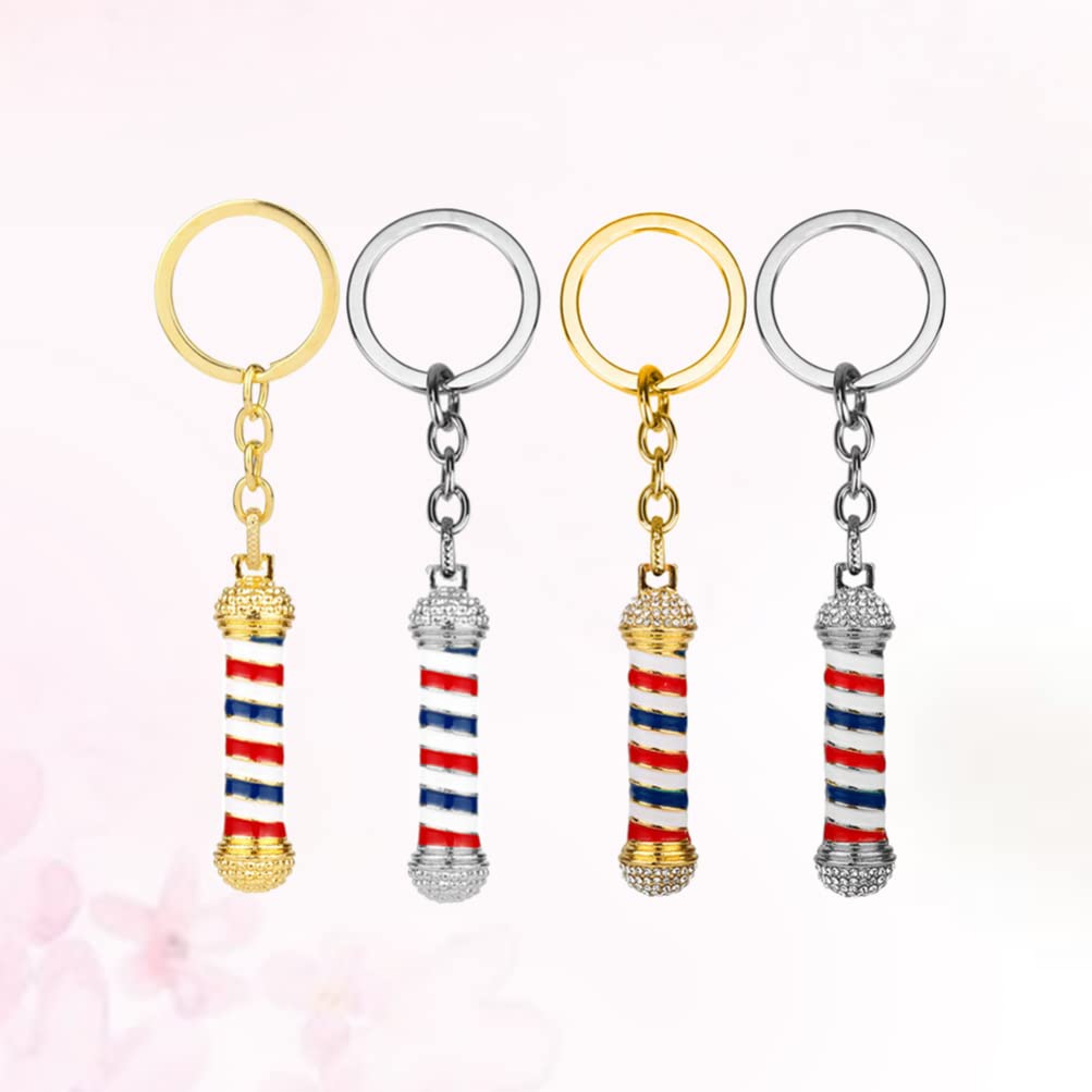 GALPADA 4Pcs Barber Keychain Set - Alloy Hairdresser Gifts for Men - Car & Purse Accessories