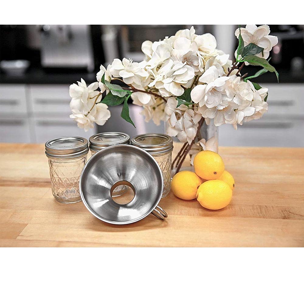 Premium 18/10 Stainless Steel Jam Funnel - Silver Kitchen Funnel with Wide Mouth for Canning, Preserves & Baking - Durable Metal Funnel for Jars, Bottles & DIY Kitchen Projects