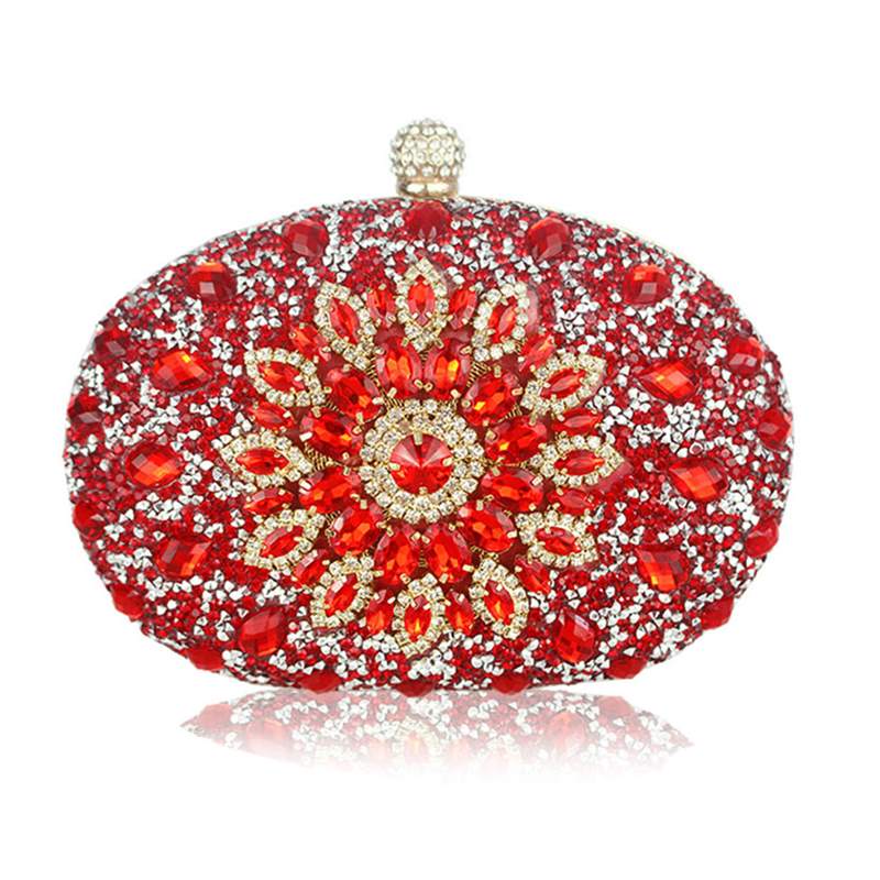 Elegant Silver Diamond Wedding Clutch Bag for Women - Perfect for Bridal Parties, Prom & Evening Events
