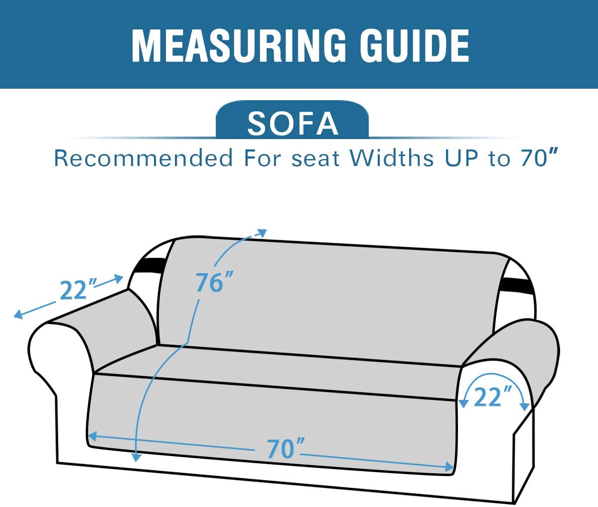 Premium Ocean Blue Sofa Cover - Waterproof, Stretchable, and Anti-Slip Couch Protector for Pets, Kids, and Everyday Use - Perfect for Living Room, Bedroom, and Home Decor