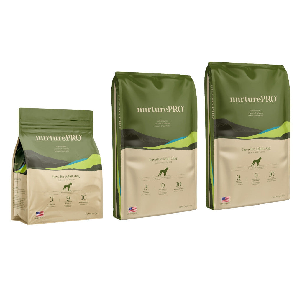 NurturePRO Original & Nourish Life Hypoallergenic Dry Dog Food - Salmon, Lamb, Chicken & Pork Flavors (4lb, 12.5lb, 26lb) | Premium Quality Grain-Free Kibble for Sensitive Stomachs | Perfect for Adult Dogs with Allergies or Digestive Issues