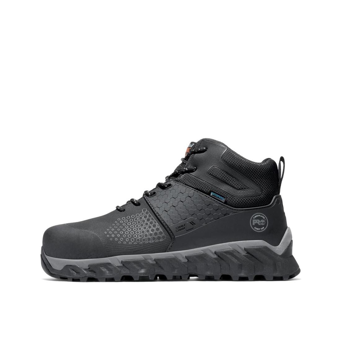 Ridgework Composite Toe Waterproof Work Boots for Men - Black Safety Shoes for Construction, Hiking & Outdoor Work - ASTM F2413 Certified