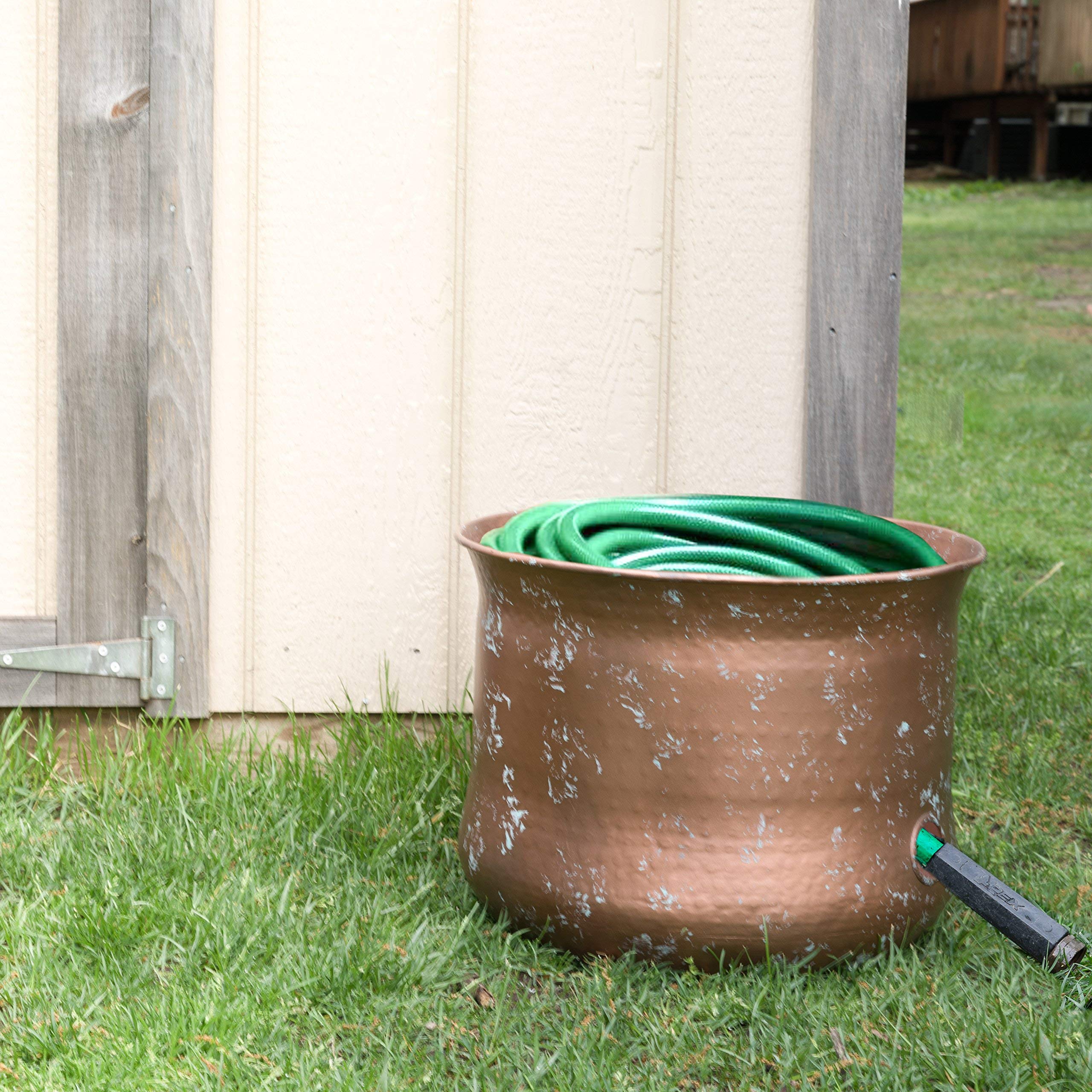 Expandable Garden Hose Pot Holder - Water Hose Storage Container for Indoor & Outdoor Use | Durable Hose Hider Organizer (No Lid) | Perfect for Patio, Yard, and Garage Organization