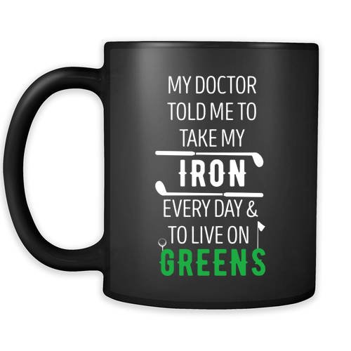 11oz Black Golf Coffee Mug - Funny Golfer Gift for Men & Women - Perfect for Golf Lovers, Doctors & Office Use - Great for Coffee, Tea & Daily Beverages