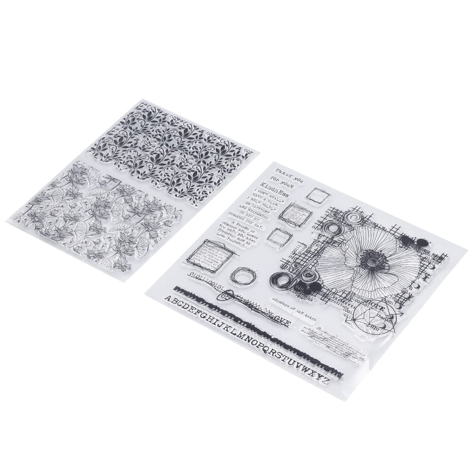 Pinsofy Rubber Stamps Set - Transparent TPR Stamps for Scrapbooking, Journaling & Envelopes | Durable, Reusable & Safe DIY Craft Stamps for Photo Albums, Diaries & Card Making