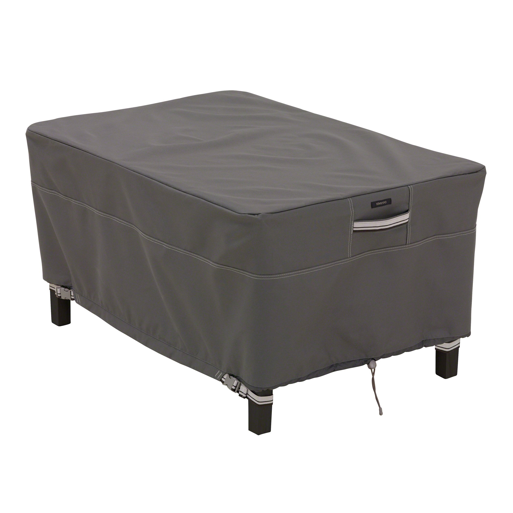 Classic Accessories Ravenna 38 Inch Water-Resistant Rectangular Patio Ottoman Cover | Durable Outdoor Table Protector for Patio Furniture