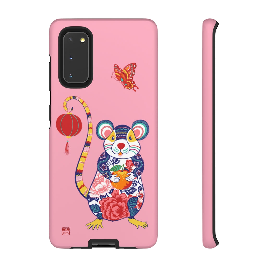 Chinese Zodiac Rat Phone Case - Cute Papercut Art Design for iPhone & Samsung - Perfect for New Year Gifts & Daily Protection