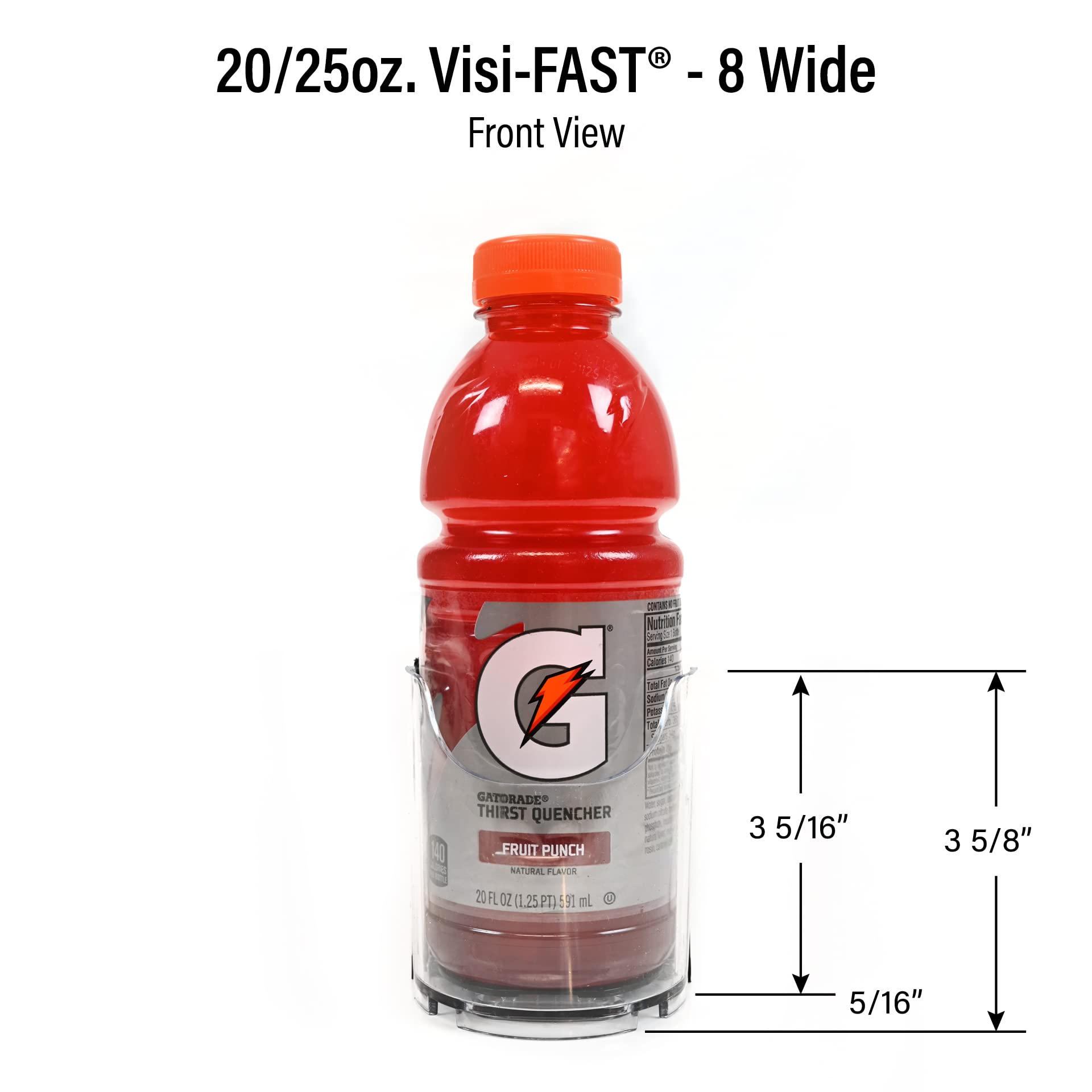 Visi-FAST Spring Push Drink Dispenser & Fridge Organizer for 20/25oz Bottles, Cans - Commercial & Home Refrigerator Storage (6-Pack) - Perfect for Soda, Juice, Water Organization in Restaurants, Bars, Offices and Home Kitchens