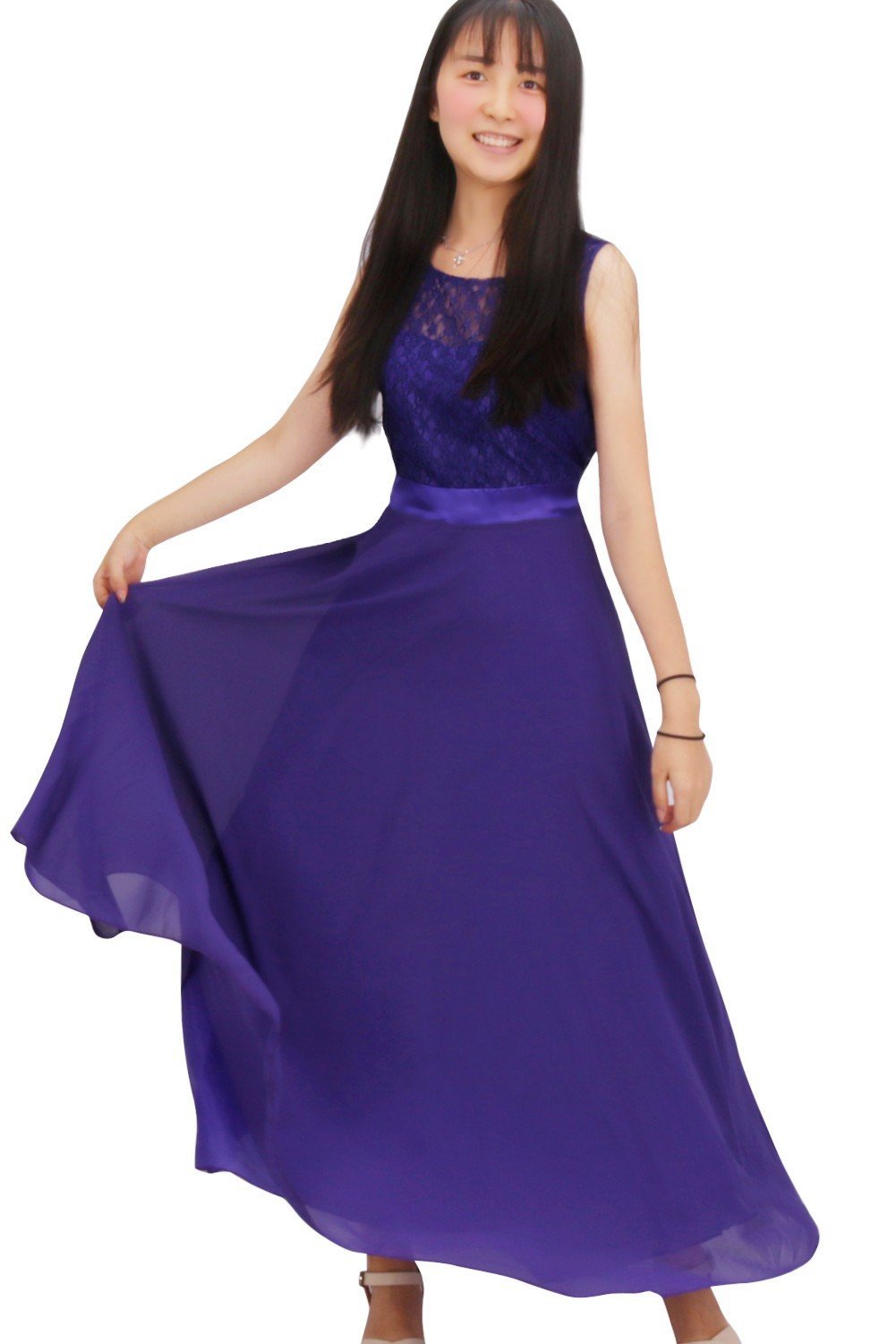 YiZYiF Girls Lace Maxi Dress for Weddings & Pageants - Elegant Chiffon Formal Gown for Kids & Big Girls - Perfect for Special Occasions, Birthday Parties & Photoshoots