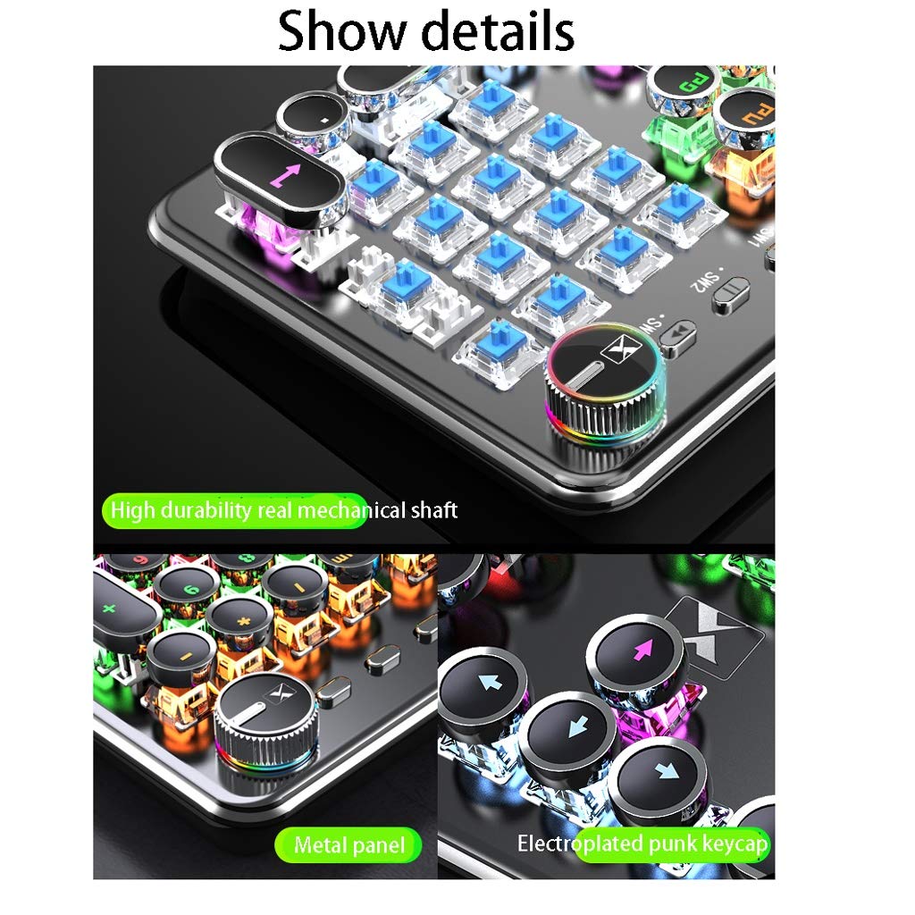 ARCH Mechanical Keyboard and Mouse Set - Green/Black/Tea Switch Retro Wired Gaming Combo for PC & Laptop (Pink) - Perfect for Esports, Office Work & Typing Enthusiasts