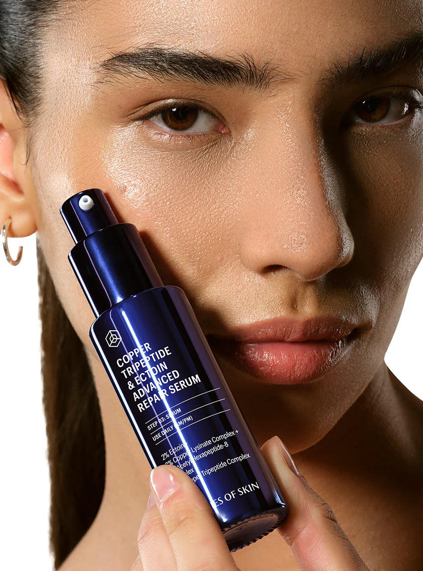 Copper Tripeptide & Ectoin Advanced Repair Serum for Face - Anti-Aging Skin Care Treatment for Wrinkles, Fine Lines & Hydration - Perfect for Night Routine & Post-Procedure Recovery