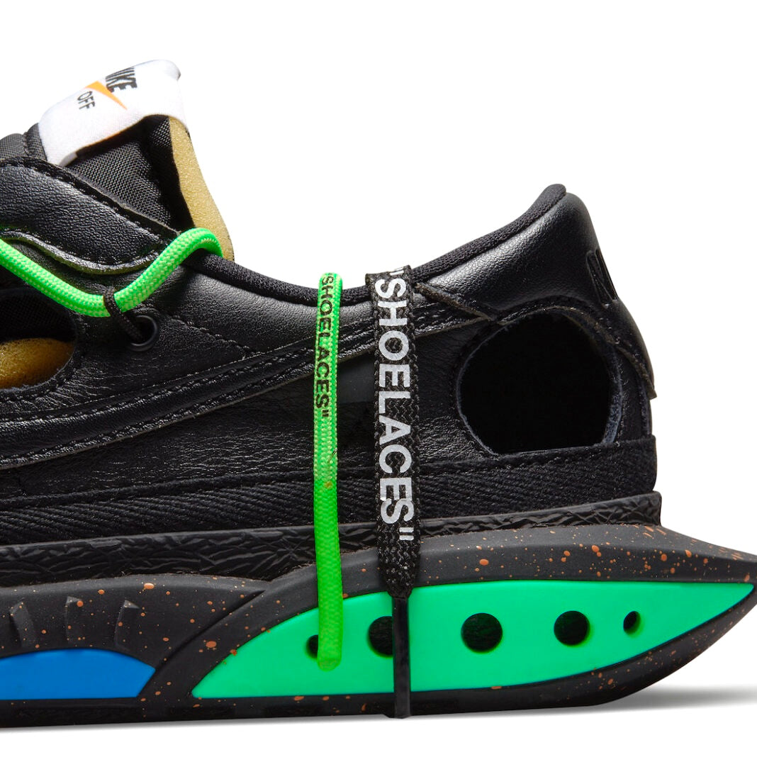 Off White x Nike Blazer Low Sneakers - Black & Green Colorway - Men's/Women's Basketball Shoes for Streetwear & Casual Wear