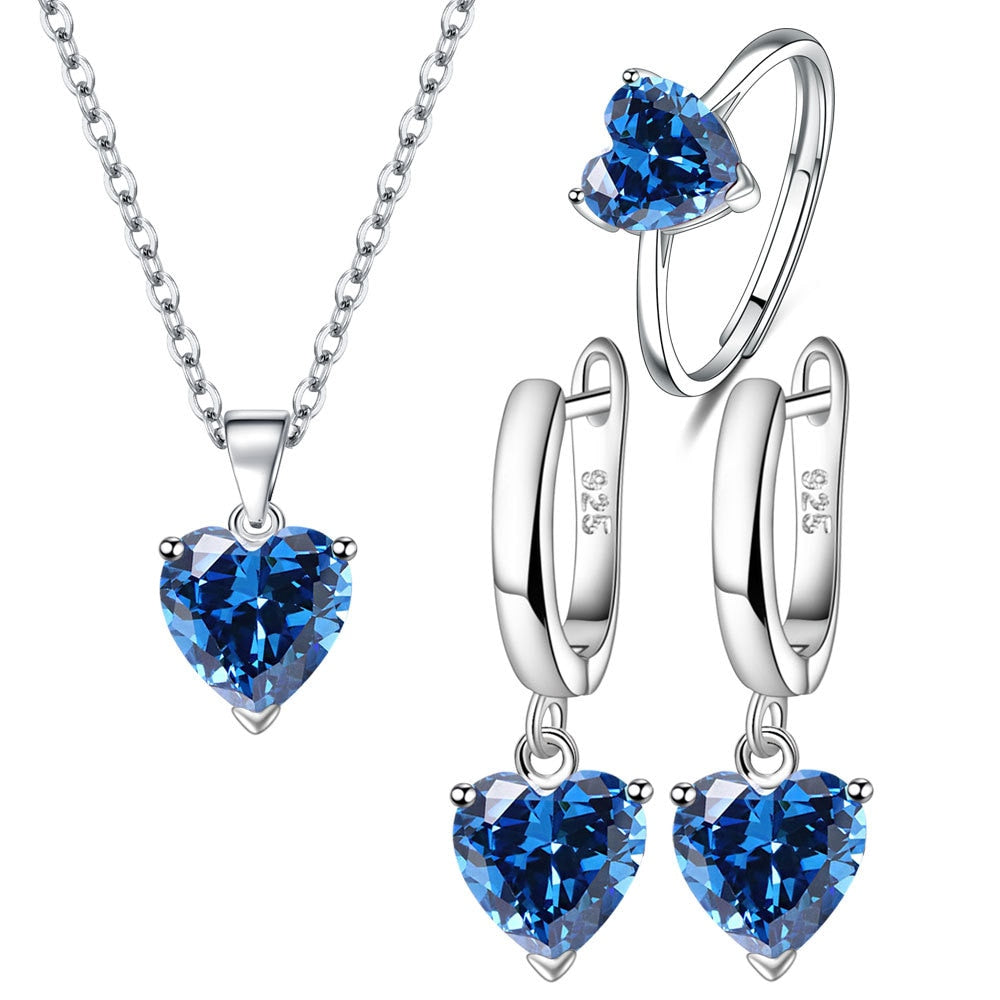 925 Sterling Silver Jewelry Set for Women - Elegant Necklace, Earrings & Bracelet Gift Set - Perfect for Weddings, Anniversaries & Special Occasions