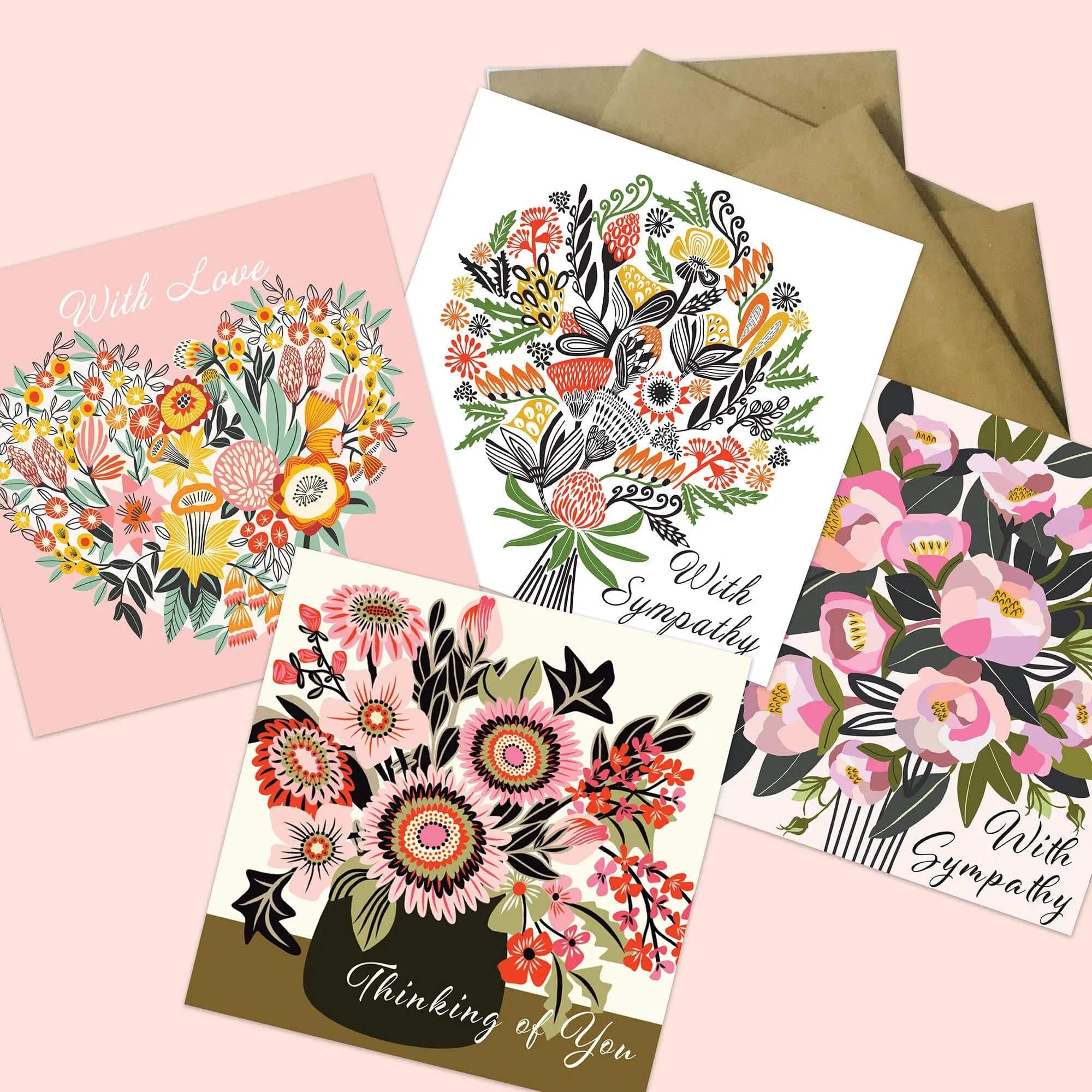 Sympathy Cards Set - 10 Handmade Condolence Greeting Cards with Envelopes for Loss of Loved One - Perfect for Funeral, Memorial Service & Comforting Grieving Friends