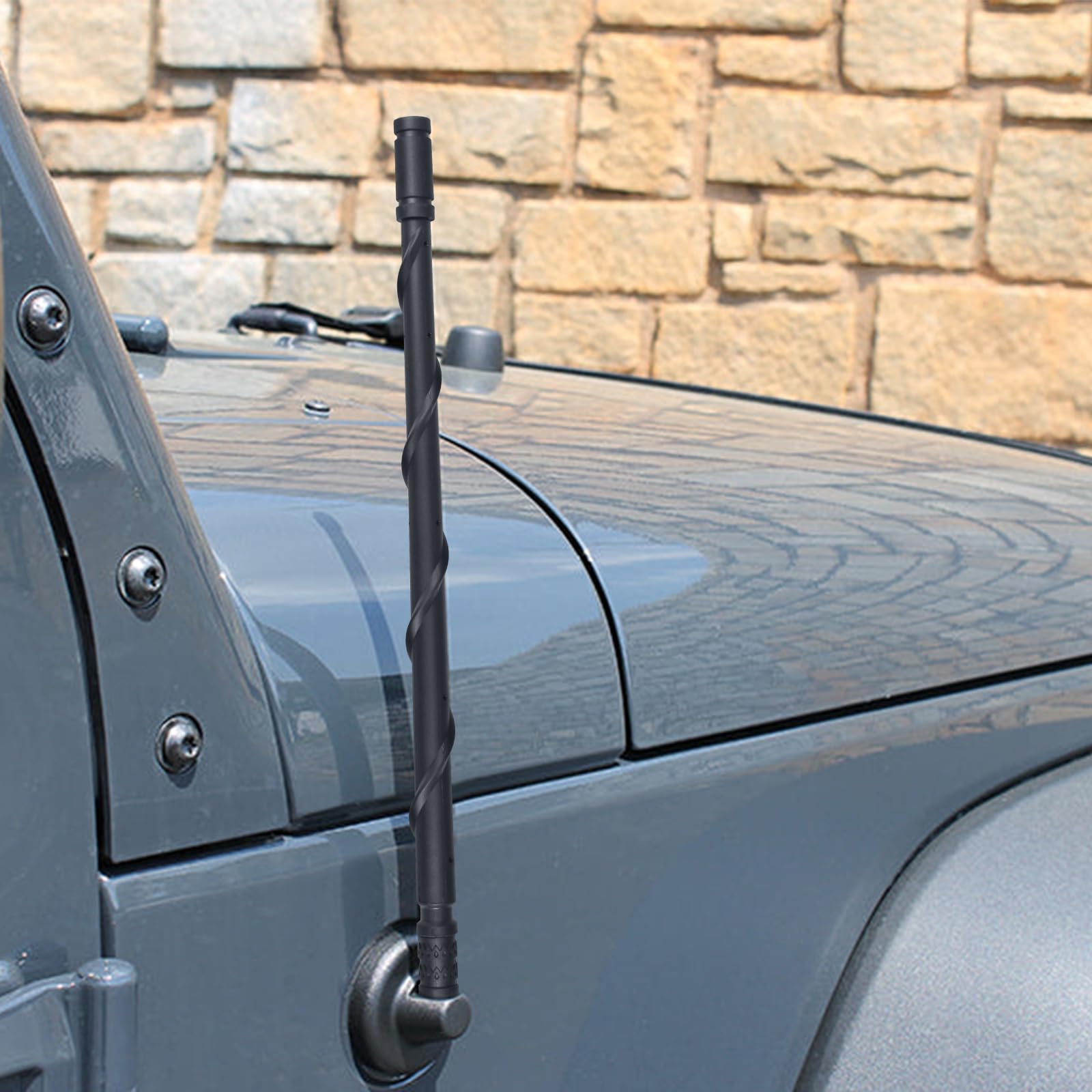 KSaAuto 13 Inch Jeep Antenna Replacement - Compatible with 2007-2025 Wrangler, Gladiator, JL, JT, JK Unlimited, Sahara, Rubicon, Sport, Willys & 4xe Models - Durable Car Radio Accessory for Off-Road Adventures & Daily Commuting