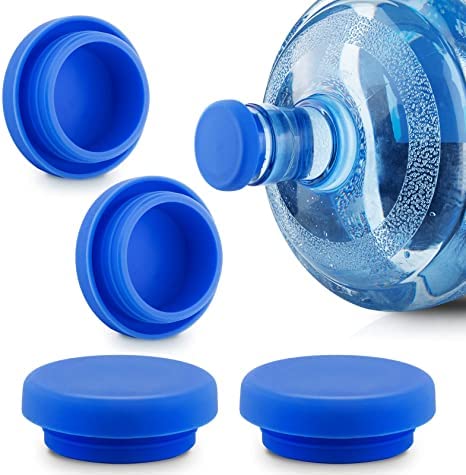 Vozitey 4 Pack 5 Gallon Water Jug Cap - Spill Proof Silicone Replacement Caps for 55mm Bottles | Reusable & Durable | Perfect for Camping, Emergency Kits & Water Storage