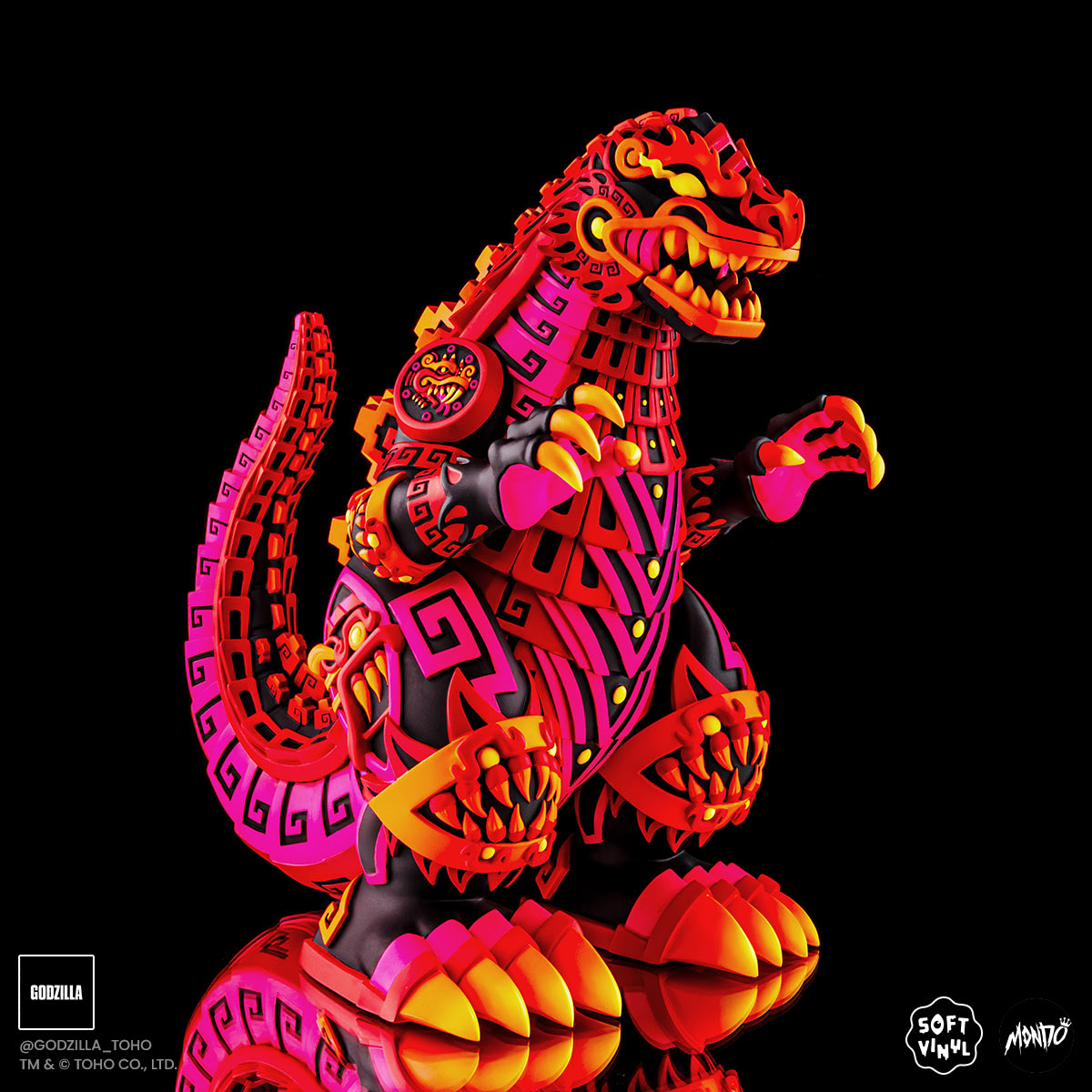 Godzilla Vinyl Designer Figure by Urban Aztec - Burning Variant Timed Edition - Collectible Toy for Anime Fans, Home Decor & Gift for Movie Lovers