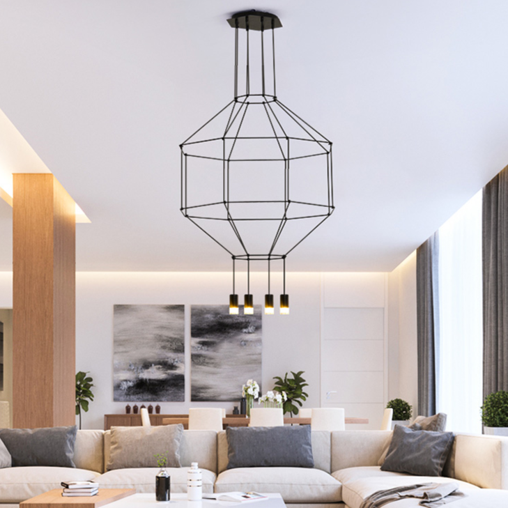Wireflow LED Chandelier - Modern Crystal Ceiling Light Fixture for Dining Room & Living Room | Energy Efficient Dimmable Lighting for Home Decor & Interior Design