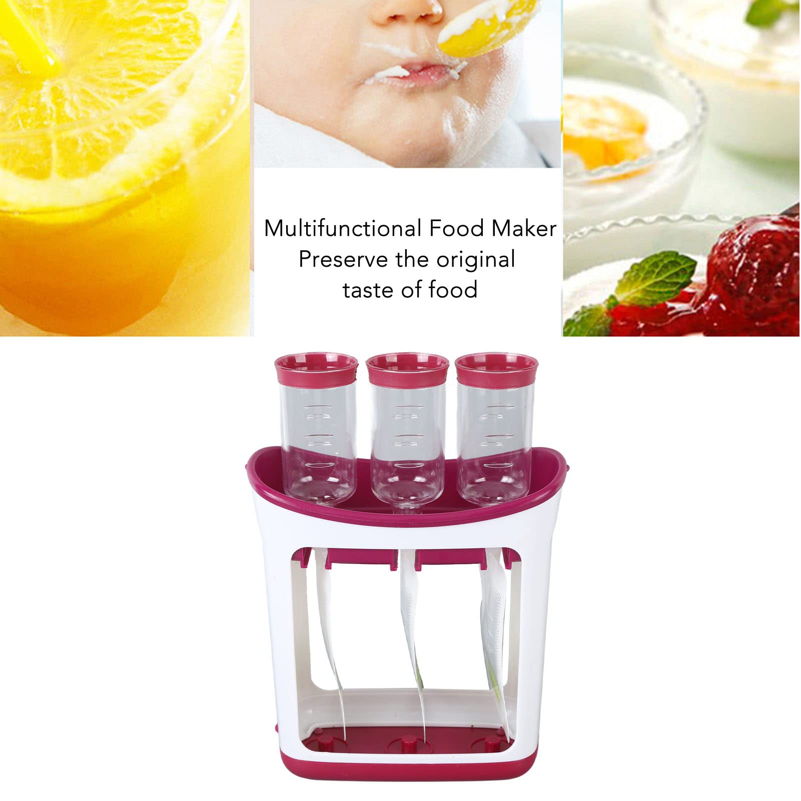 **Fresh Squeezed Squeeze Station with 10 Storage Bags - Baby Food Maker for Homemade Fruit Juice & Puree - Toddler Fruit Dispenser for Healthy Snacks - Perfect for On-the-Go Meals & Daycare Lunches**