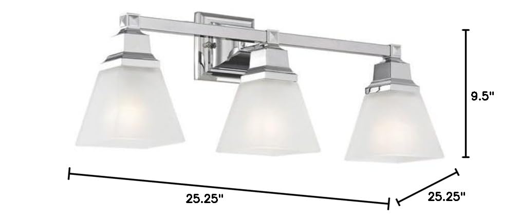 Livex Lighting 1033-35 Mission 3-Light Bathroom Vanity Light Fixture in Polished Nickel - Perfect for Bathroom, Powder Room, and Dressing Area Lighting