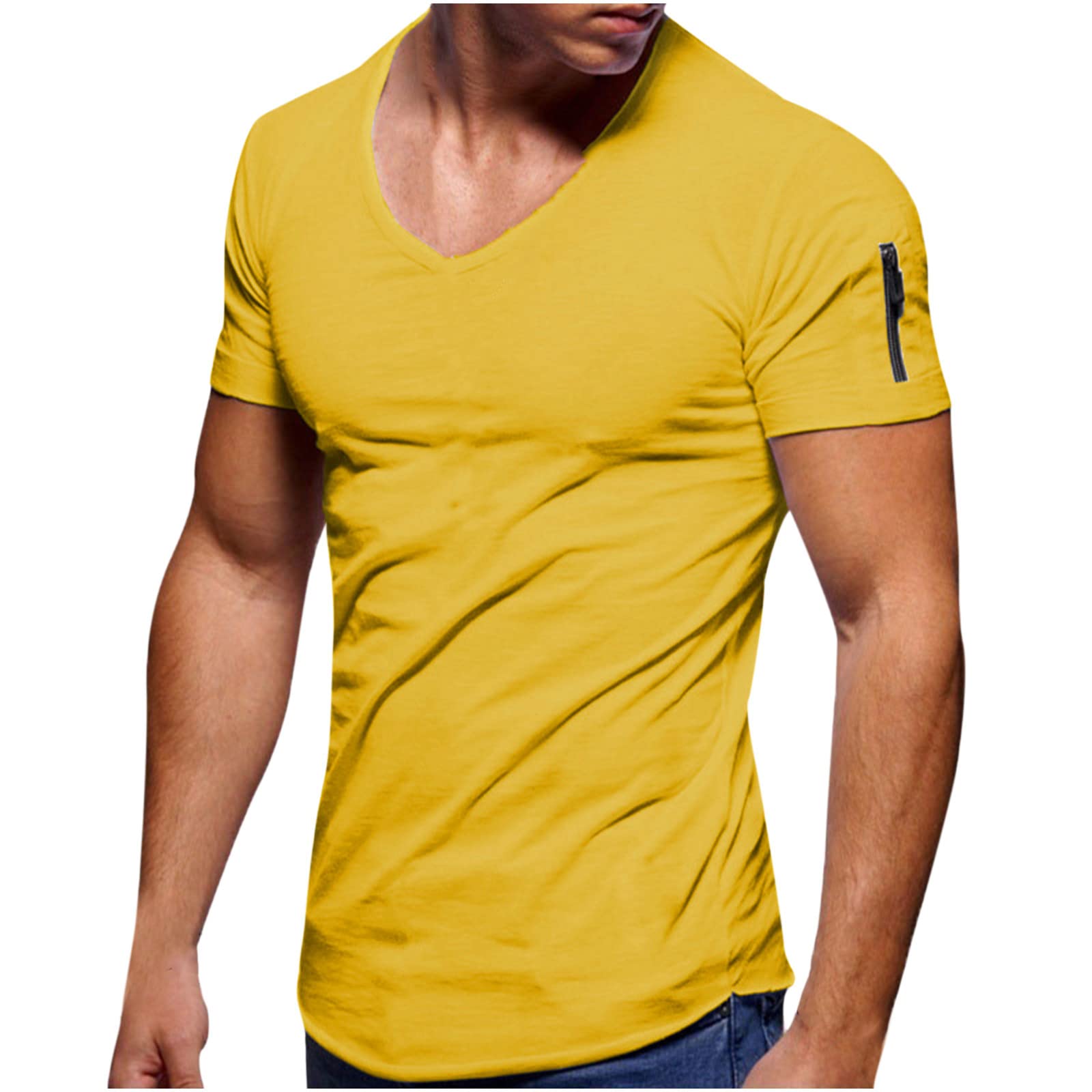 Men's Slim Fit Short Sleeve Henley T-Shirts - Casual Summer Muscle Tee with Zipper Detail | Perfect for Gym, Workout, and Everyday Wear