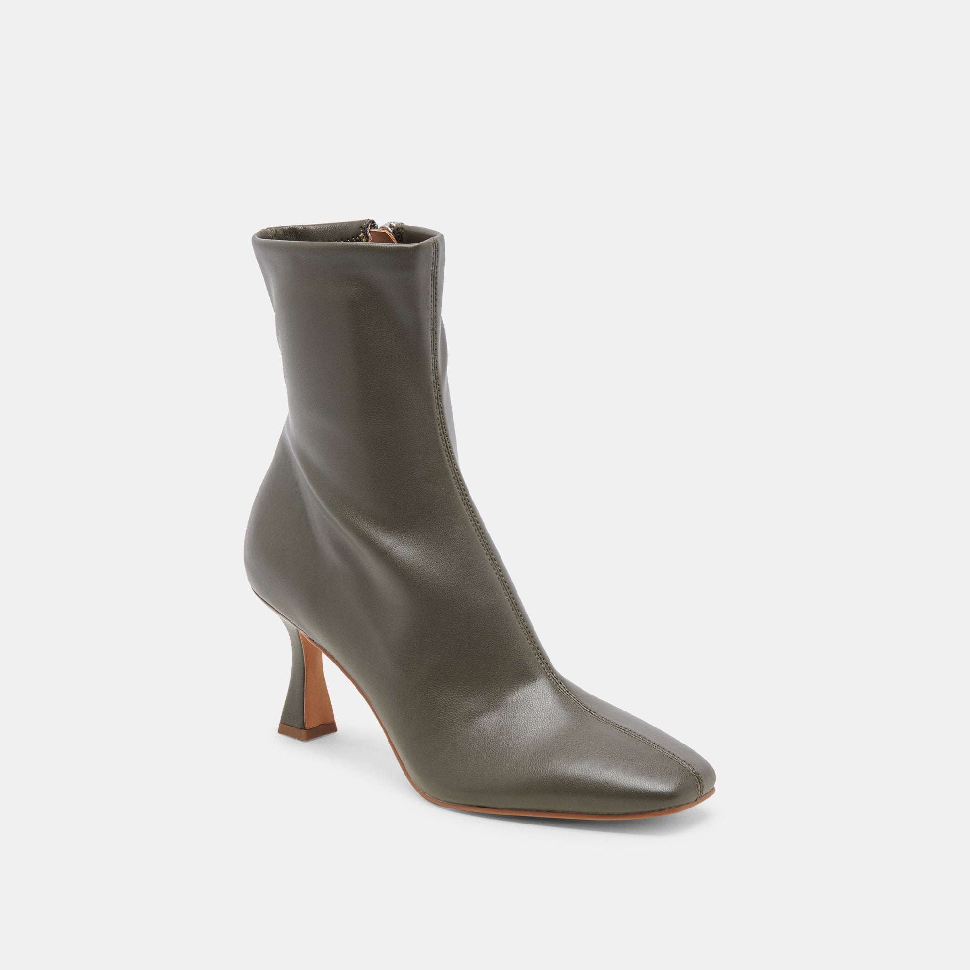 GLAMOR BOOTS DARK OLIVE STELLA - Stylish Women's Ankle Boots for Fall & Winter, Fashionable Chunky Heel Booties for Casual Outfits & Date Nights