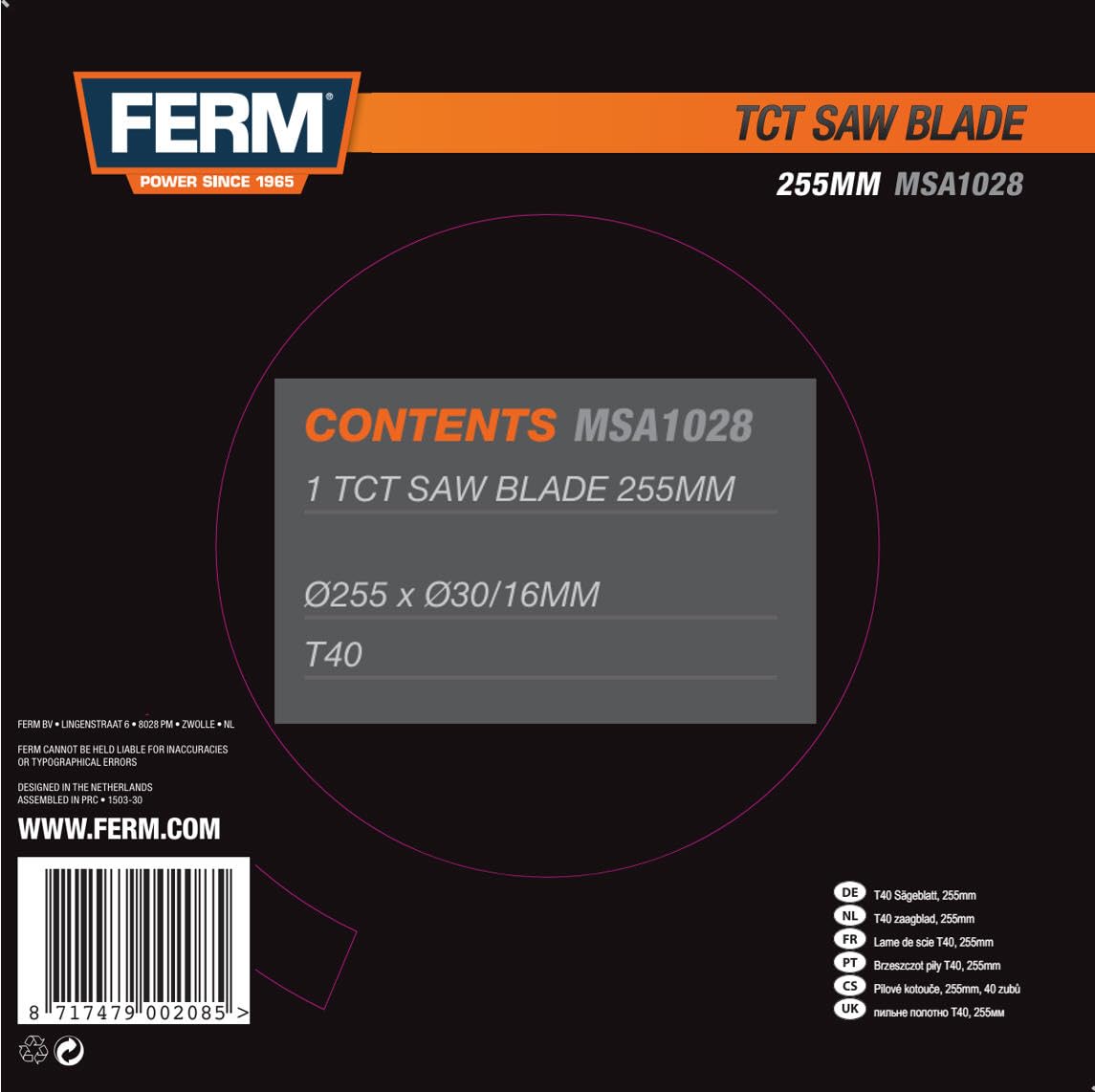 FERM MSA1028 Premium Circular Saw Blade - 7-1/4 Inch, 24T, Carbide Tipped for Wood Cutting - Perfect for DIY Projects, Carpentry & Home Renovations