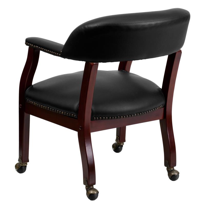 Premium FLASH Vinyl Conference Chair with Accent Nailhead Trim & Smooth-Rolling Casters - Ergonomic Office Chair for Executive Meetings, Home Office & Professional Workspaces